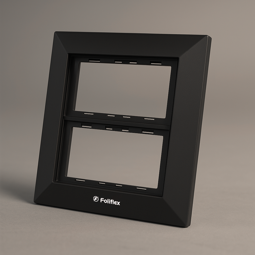 Foliflex 2-Gang Decorative Frame — Black